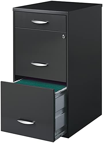 18 inch 3 Drawer Metal File Cabinet Charcoal E391657