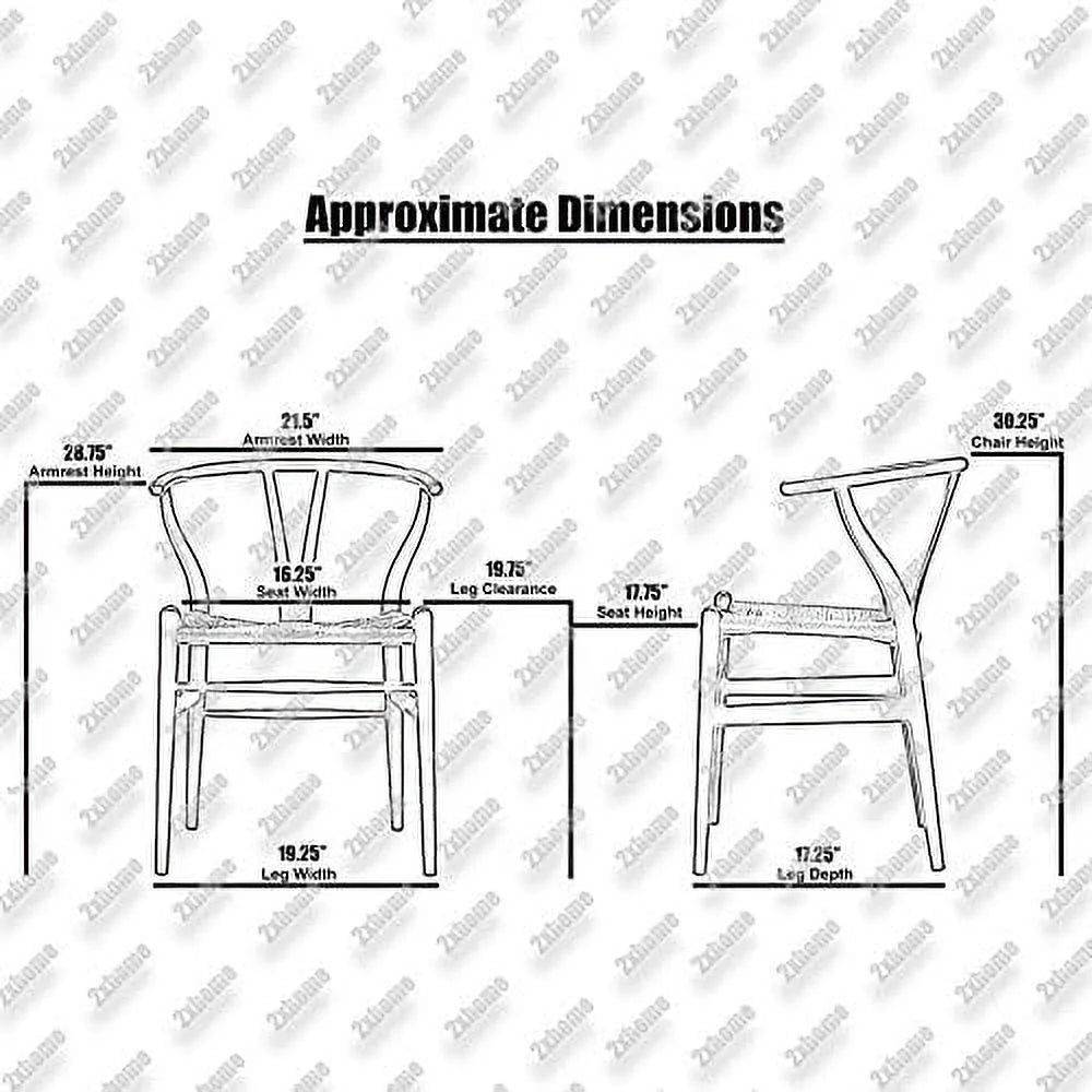 Natural Wishbone Wood Armchair with Black Seat I3303