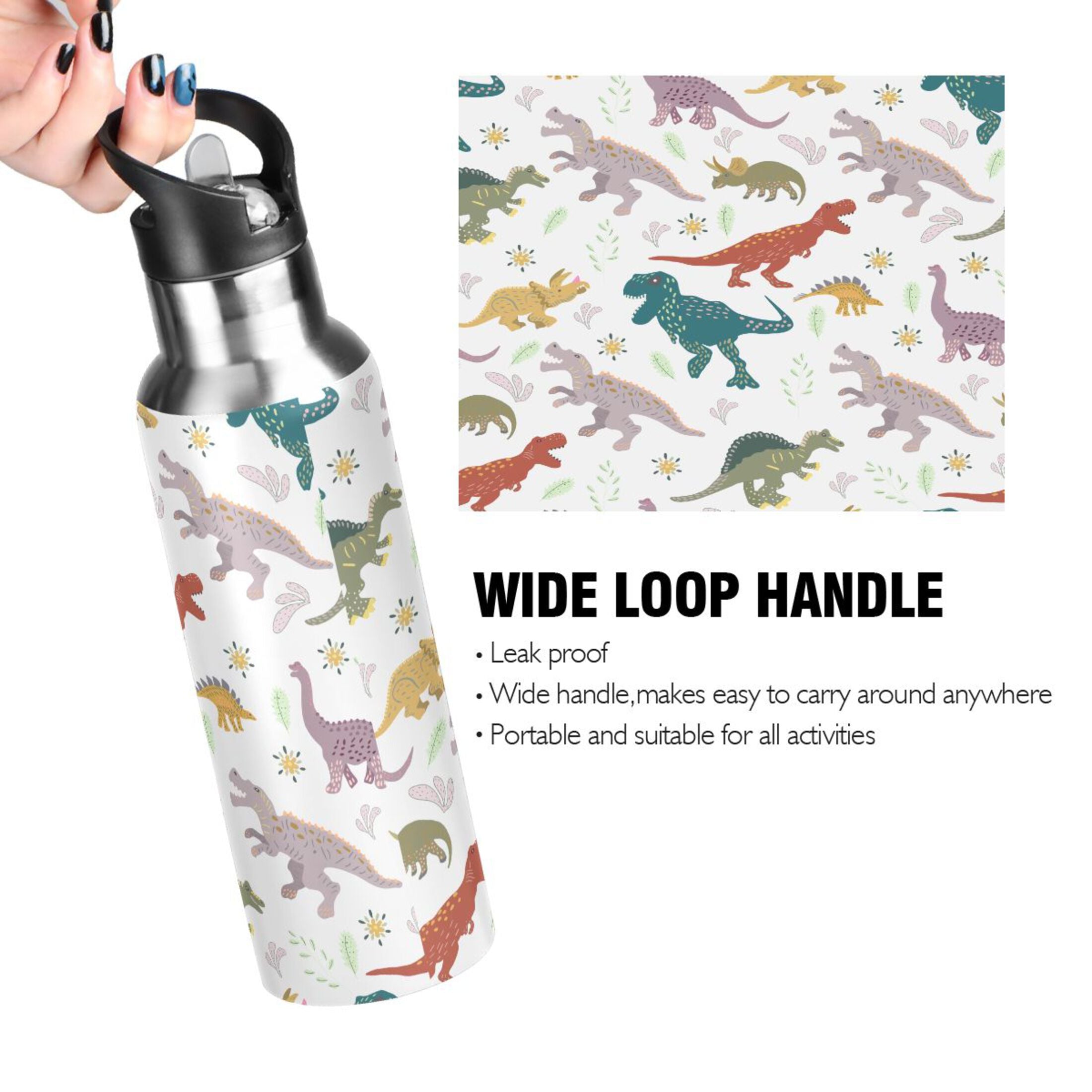 Stainless Steel Insulated Water Bottle with Straw Lid N740514