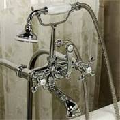 Polished Brass Tub Wall-Mounted Faucet with Hand Shower U886571
