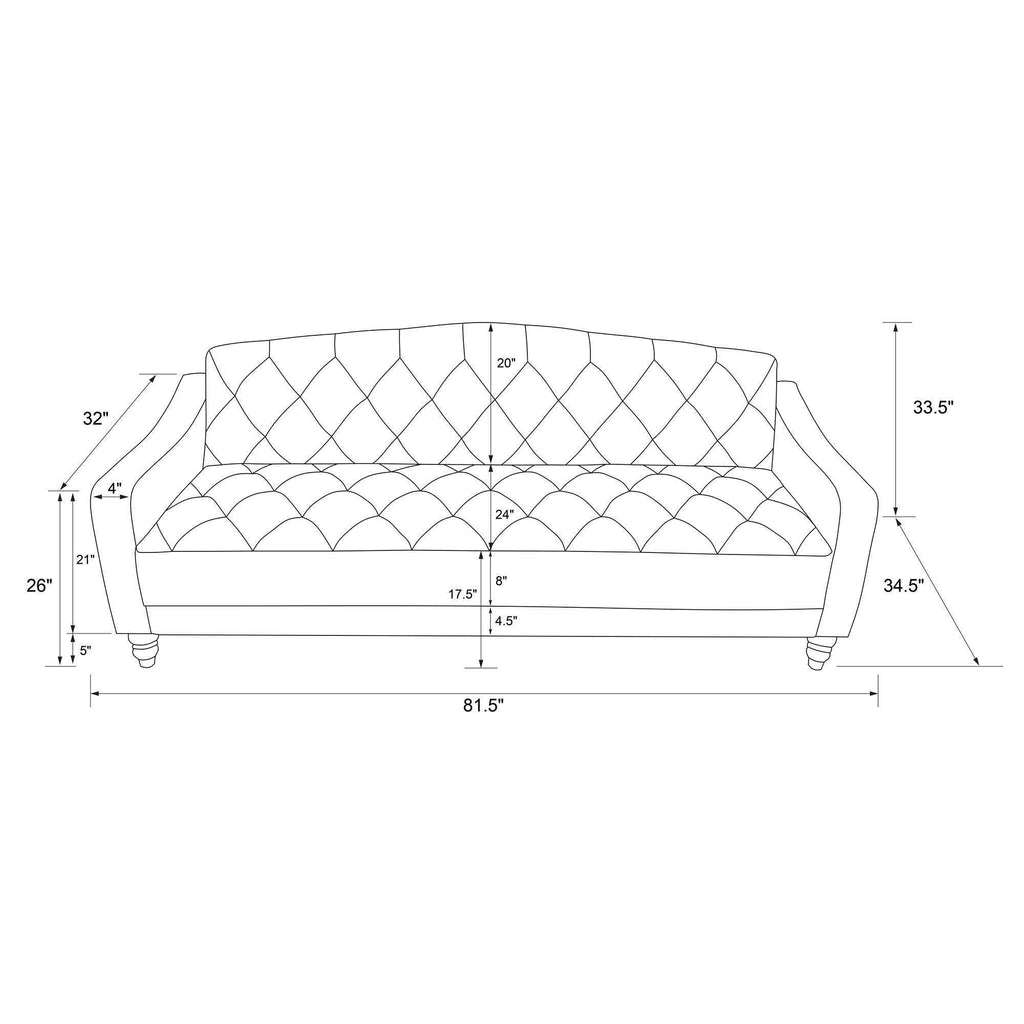 Gray Velvet Tufted Sofa Sleeper F861571