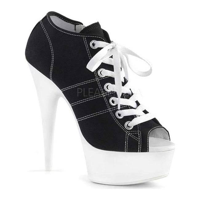 12 Black Canvas Neon White Pleaser E586