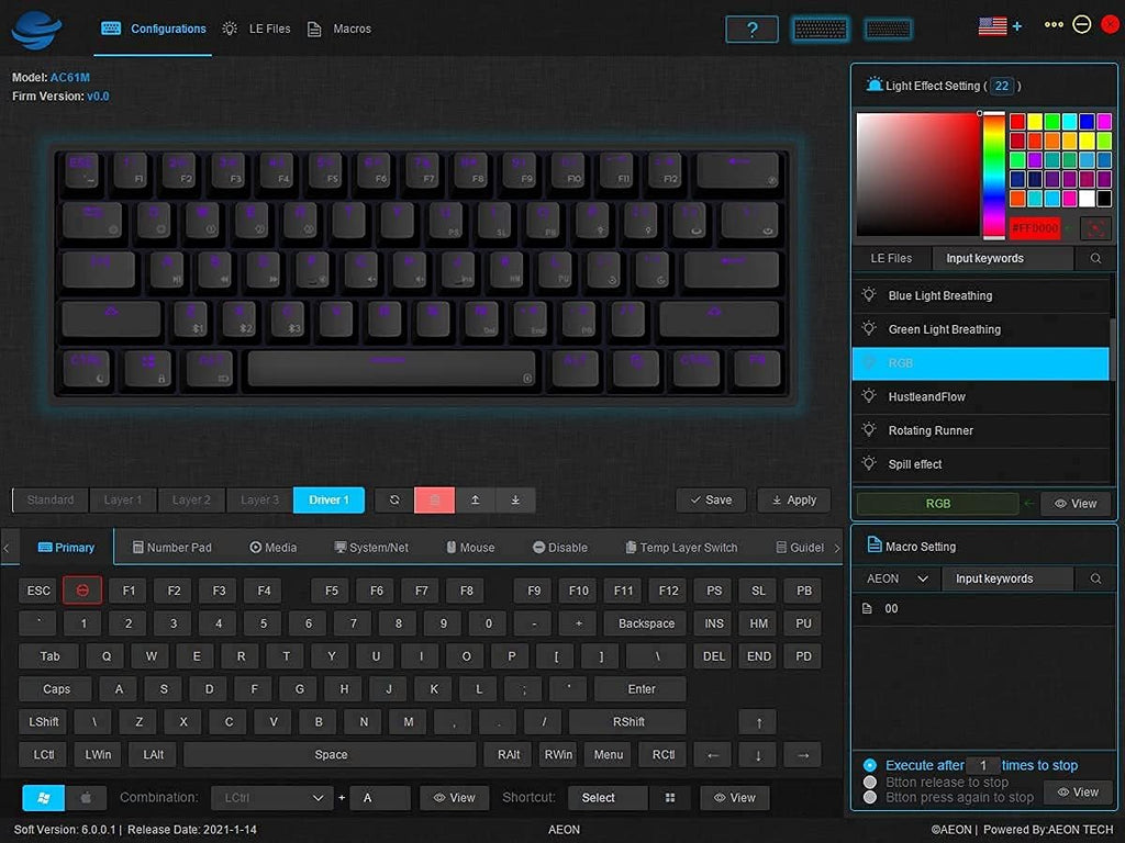 GK61 Mechanical Gaming Keyboard 61 Keys Aluminum Case PBT Keycap Hot Swappable RGB Backlight G87718