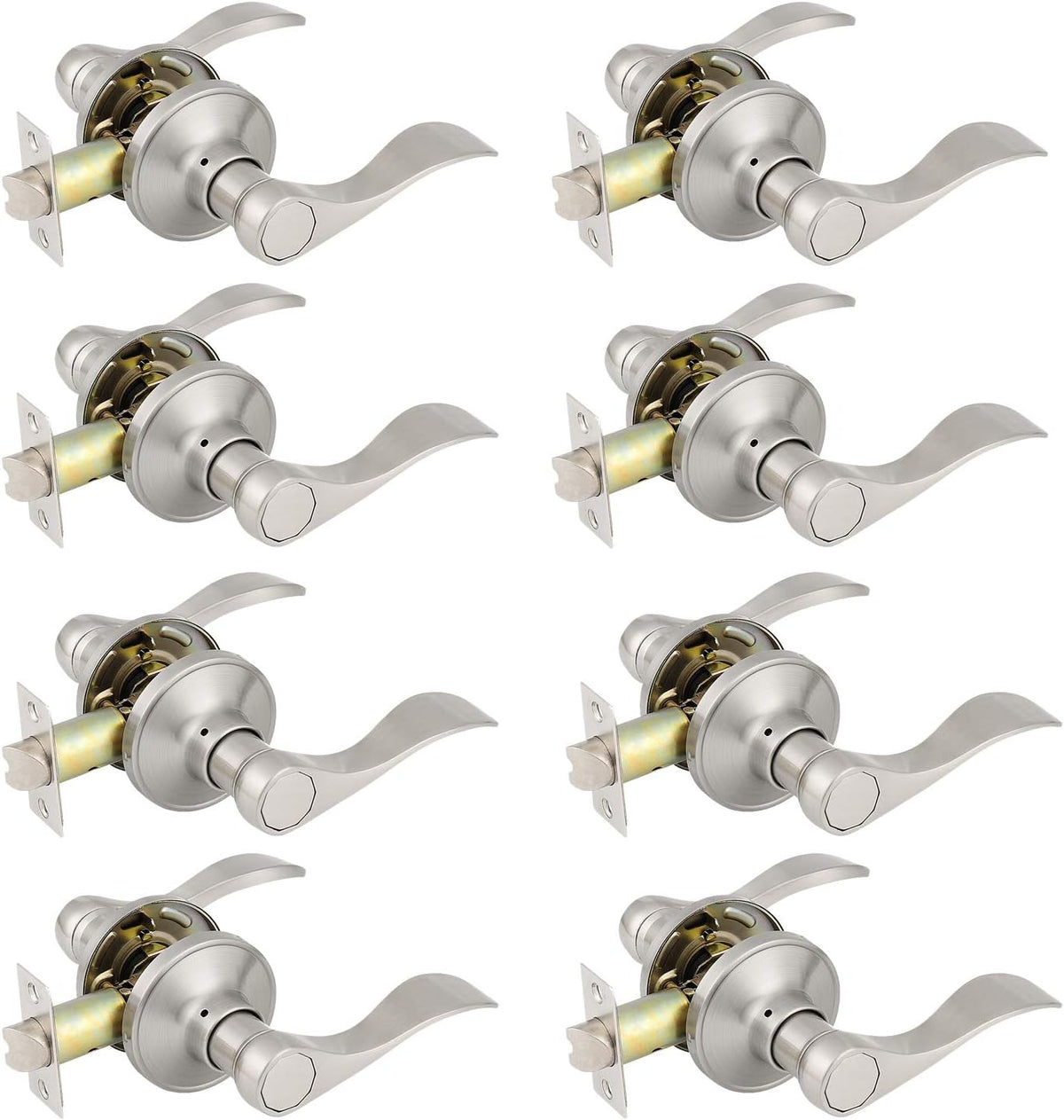 6 Pack Non-Locking Satin Nickel Door Lever Set U615877