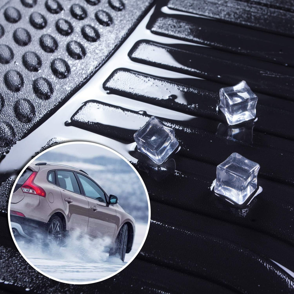 Black Heavy Duty All Weather Front and Rear Car Floor Mats F3149