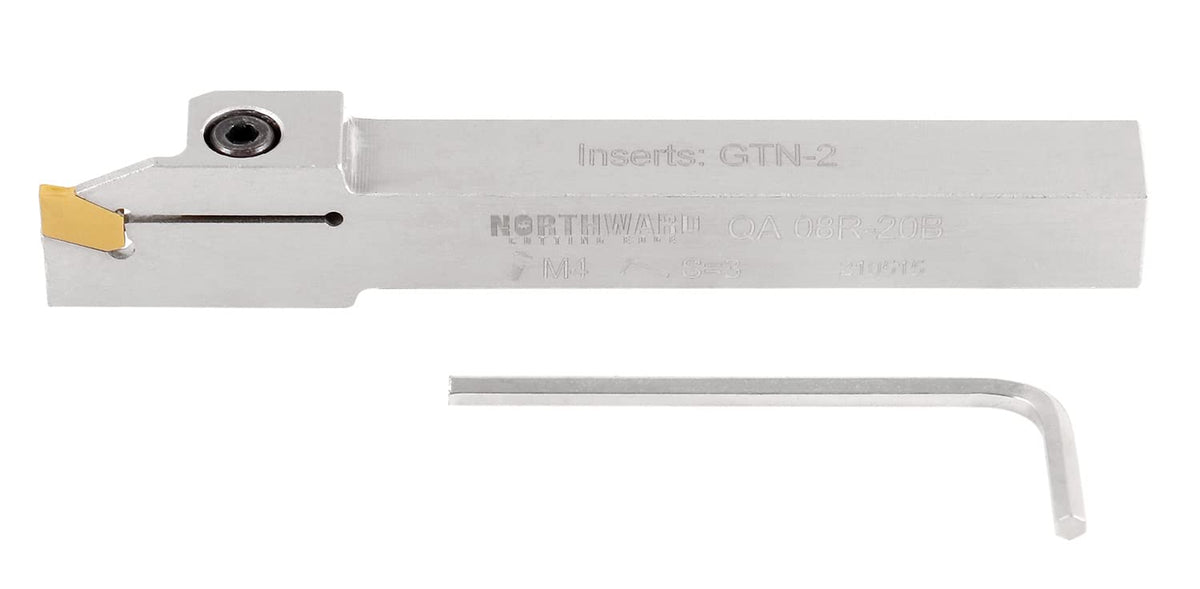 3/8'' by 1/2'' Heavy Duty Indexable Grooving/Parting Holder with Gtn-2 Tin Coated Carbide Insert S154244