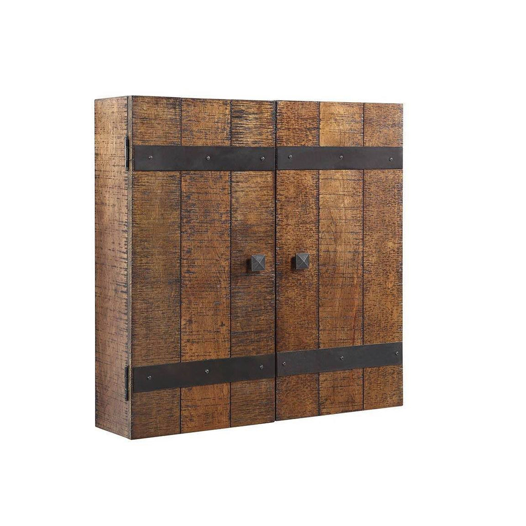 Solid Wood Dartboard and Cabinet Set - Rustic Oak H8510