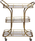 Antiqued Gold Serving Cart D9164