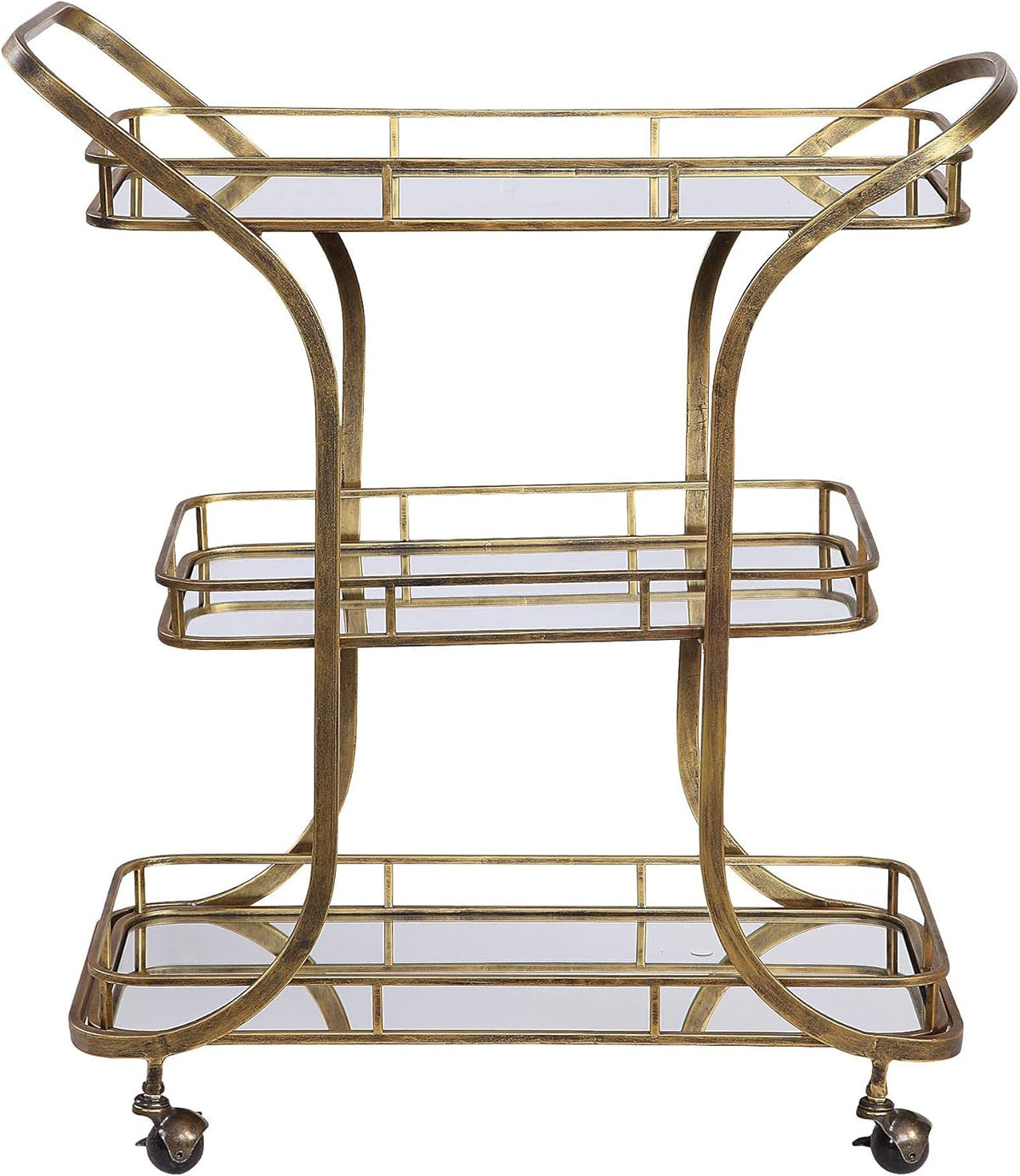 Antiqued Gold Serving Cart D9164