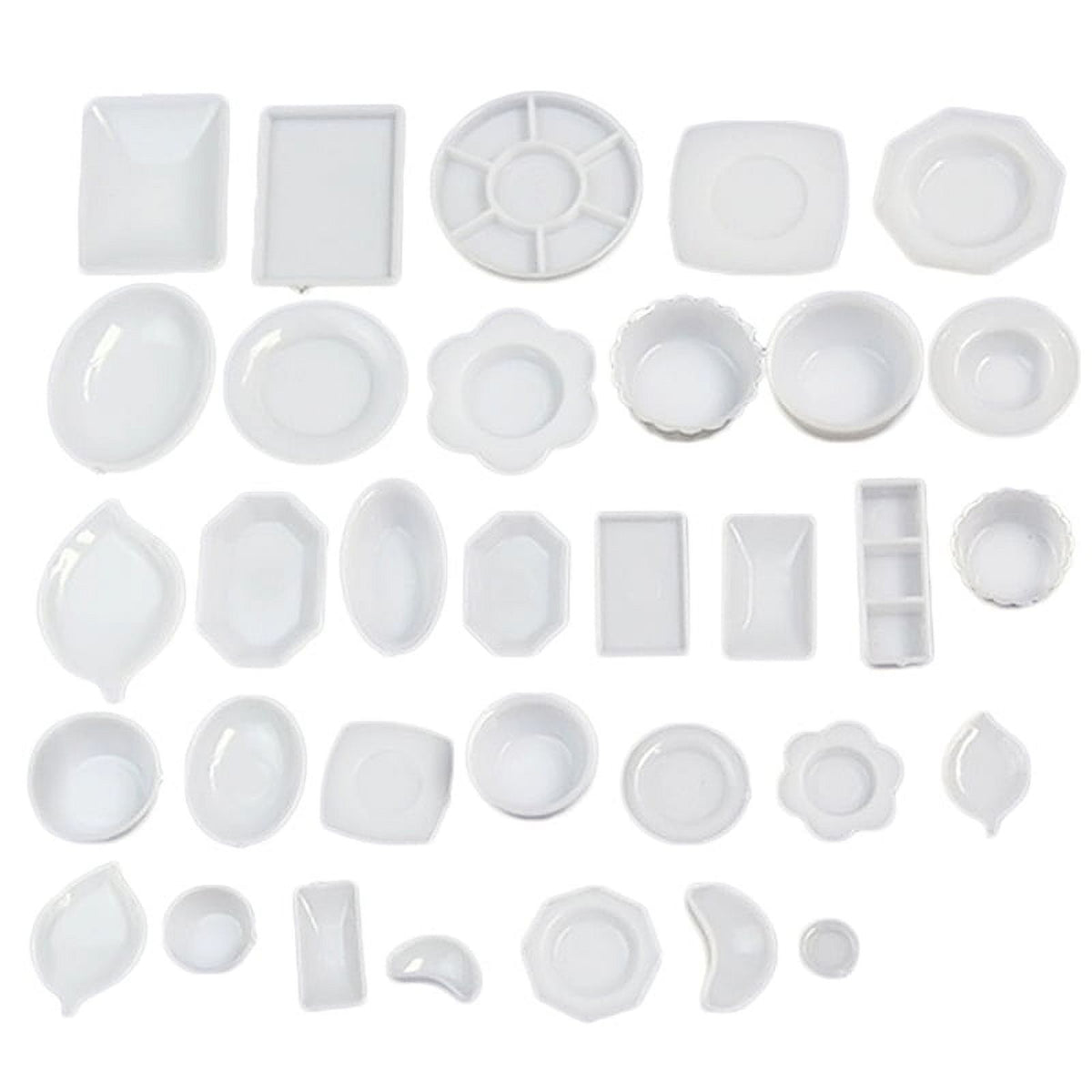 33 Pcs Dollhouse Miniature Tableware Plastic Plate Toys Set Z7741