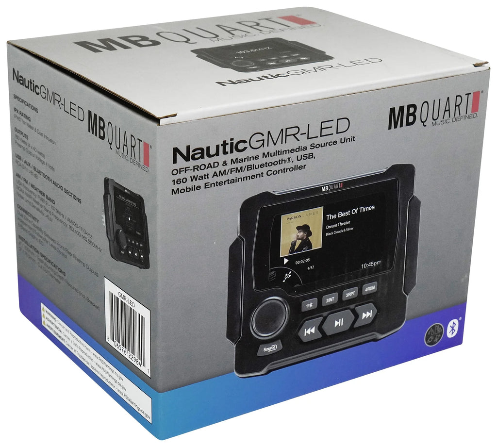 Marine Receiver with Bluetooth and 4 8" Black LED Speakers H95904
