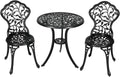 3-Piece Black Outdoor Cast Aluminum Patio Bistro Set P276