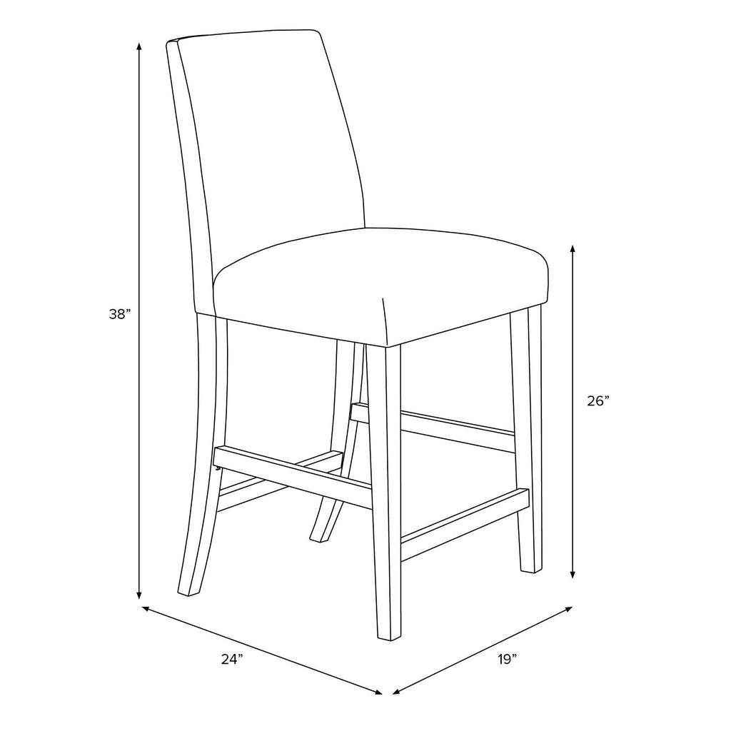 Modern Counter Height Barstool Charcoal Linen N3242