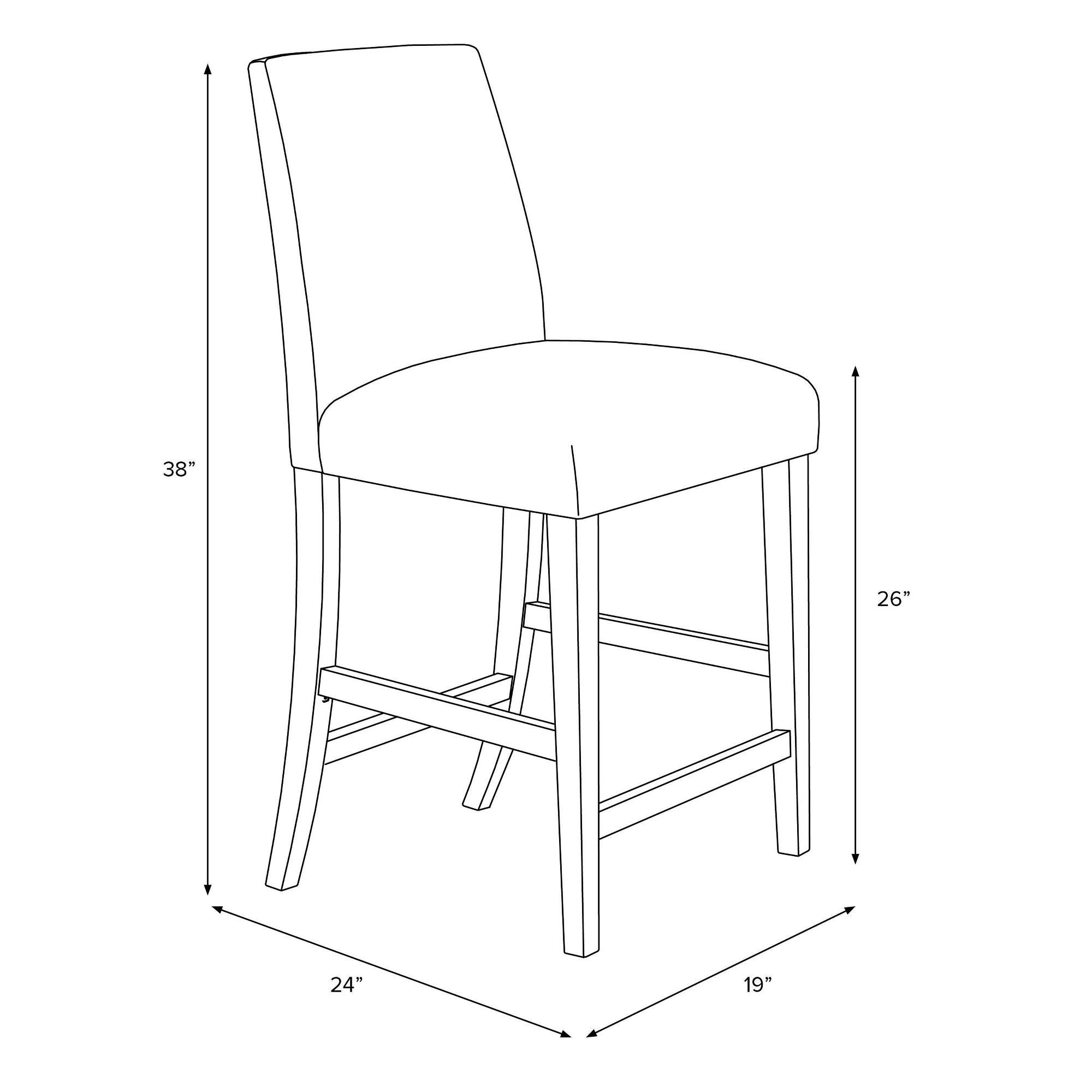 Modern Counter Height Barstool Charcoal Linen N3242