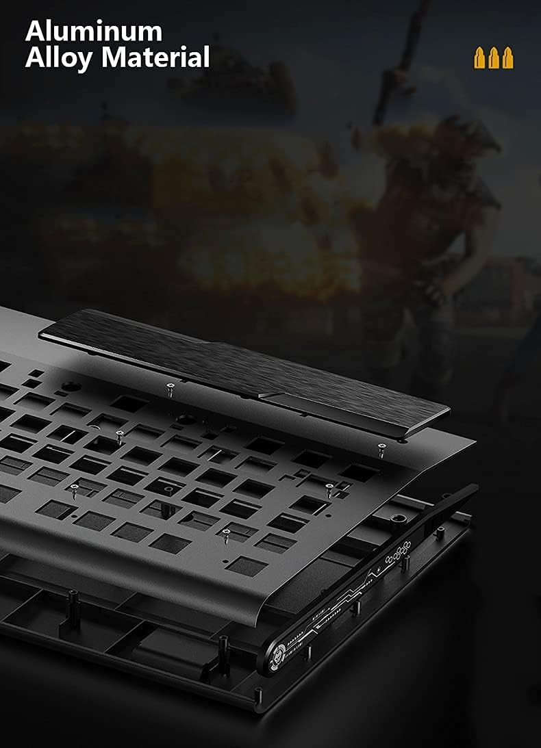 104-Keys Black Sandblast Metal Panel Gaming Keyboard with Mouse and Mouse Pads P9469
