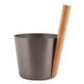 Tar Brown Aluminum Bamboo Sauna Bucket N955