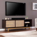 Sliding Door Media Stand Brown Gold Natural Y77841