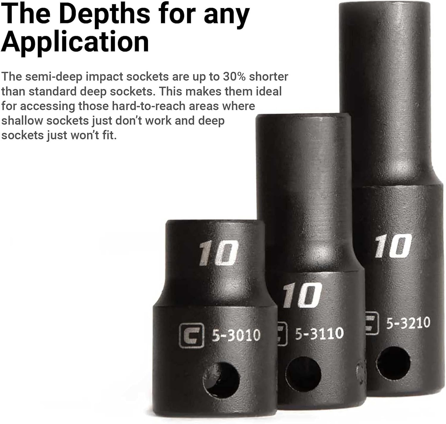 3/8-Inch Drive 48-Piece Impact Socket Set with Adapters and Extensions H161