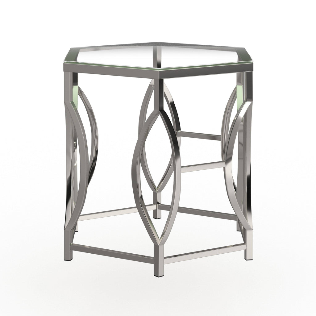 Chrome Glass Top End Table I363847