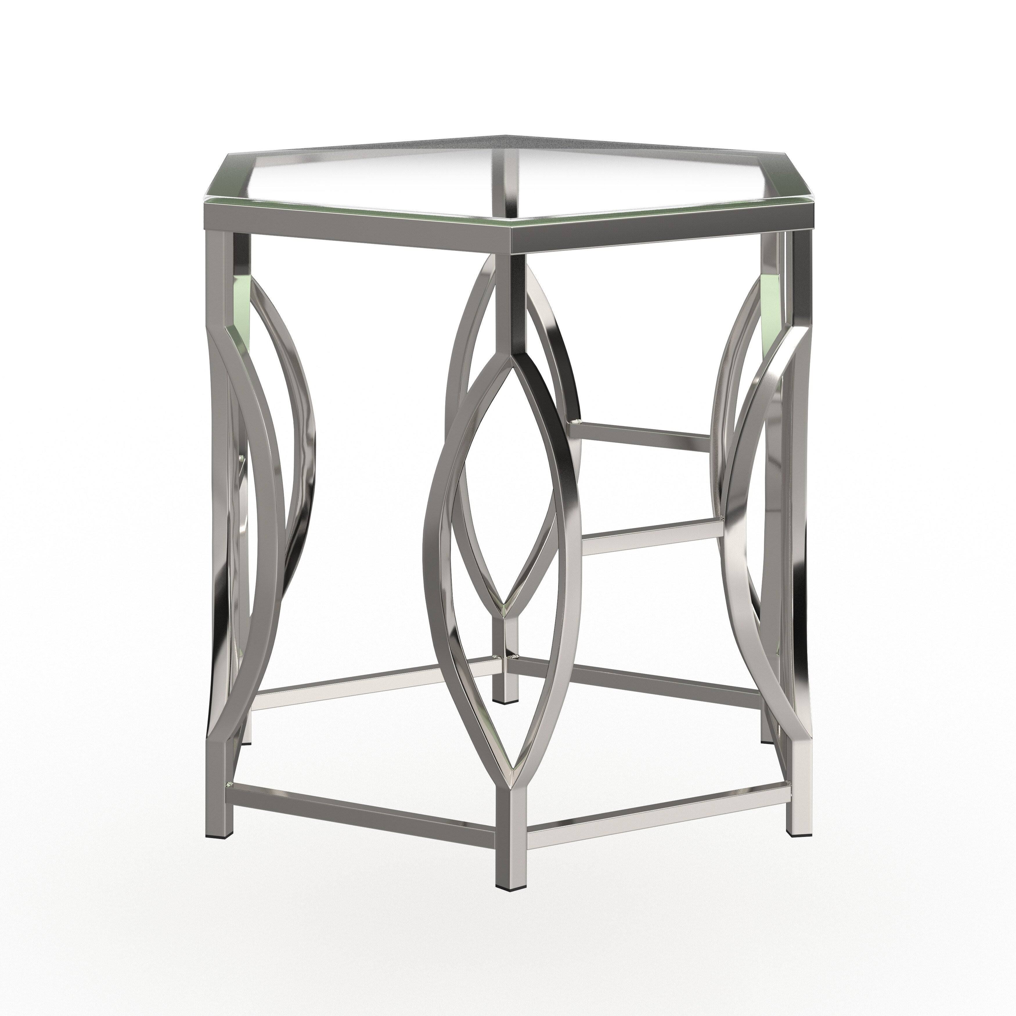 Chrome Glass Top End Table I363847