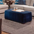 Brown and White Performance Stripe Rectangle Cocktail Ottoman U6530