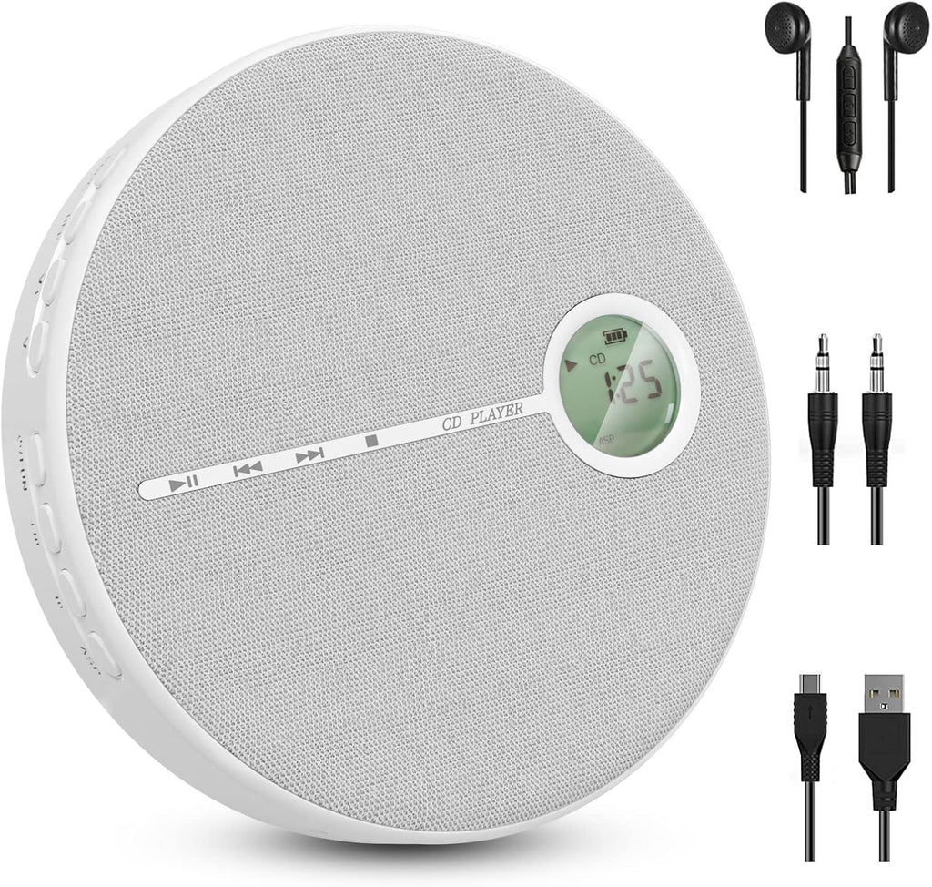 Black Rechargeable Bluetooth CD Player with Speakers U37178