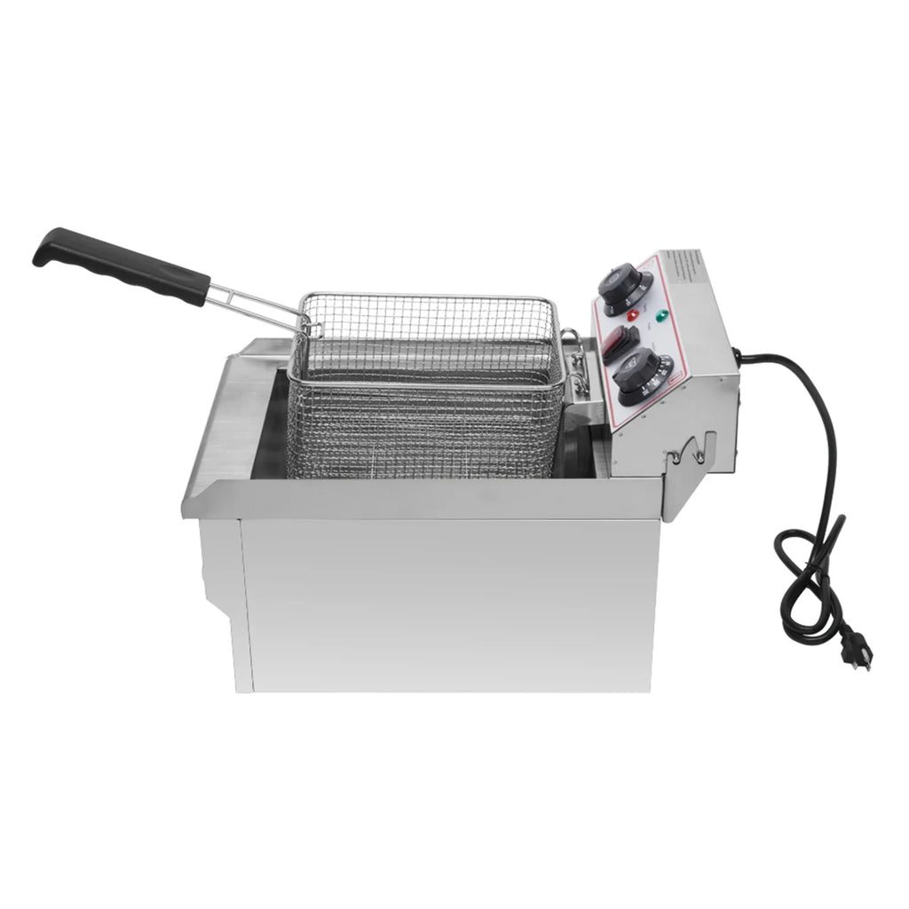 8.5QT Stainless Steel Single Tank Deep Fryer 1700W W301987