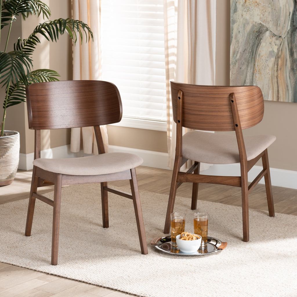 Beige Wood Dining Chair Set (2PCs) N4250