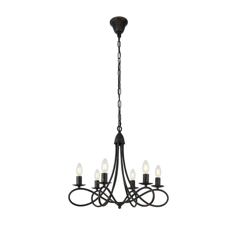 Polished Nickel 6-Light Candle-Style Chandelier U581269