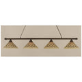 Four Light Bronze Billiard Finish with Chocolate Icing Glass U28438
