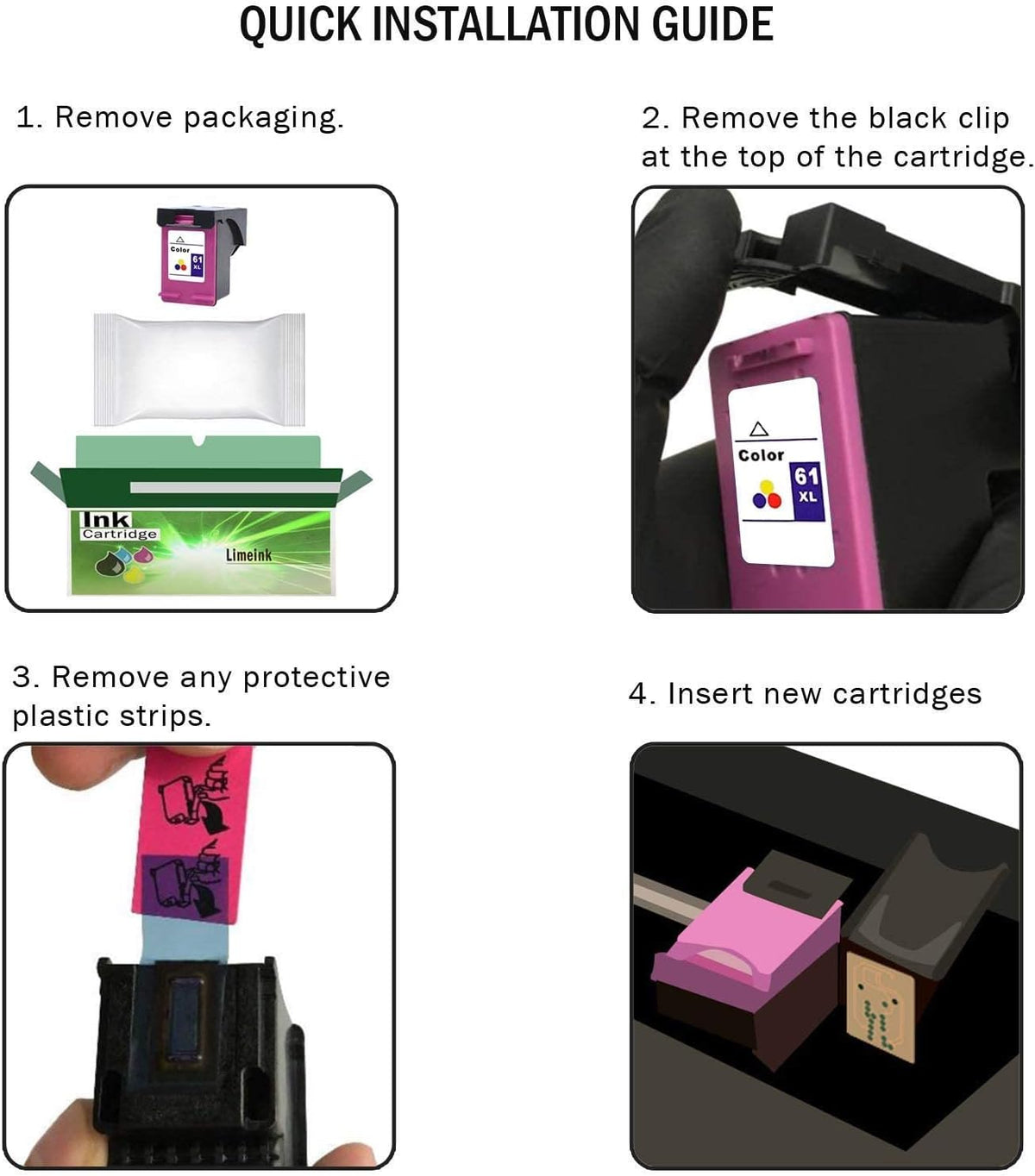 4 Remanufactured Ink Cartridge High Yield (2 Black, 2 Color) V65453