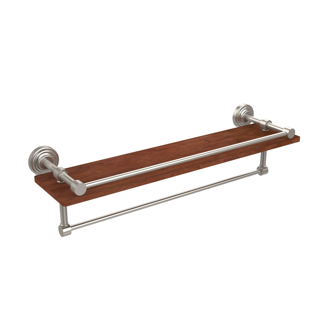 Satin Nickel Ironwood Shelf with Gallery Rail and Towel Bar C598372