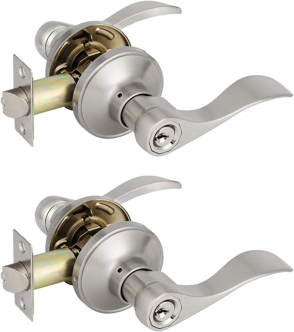 6 Pack Non-Locking Satin Nickel Door Lever Set U615877