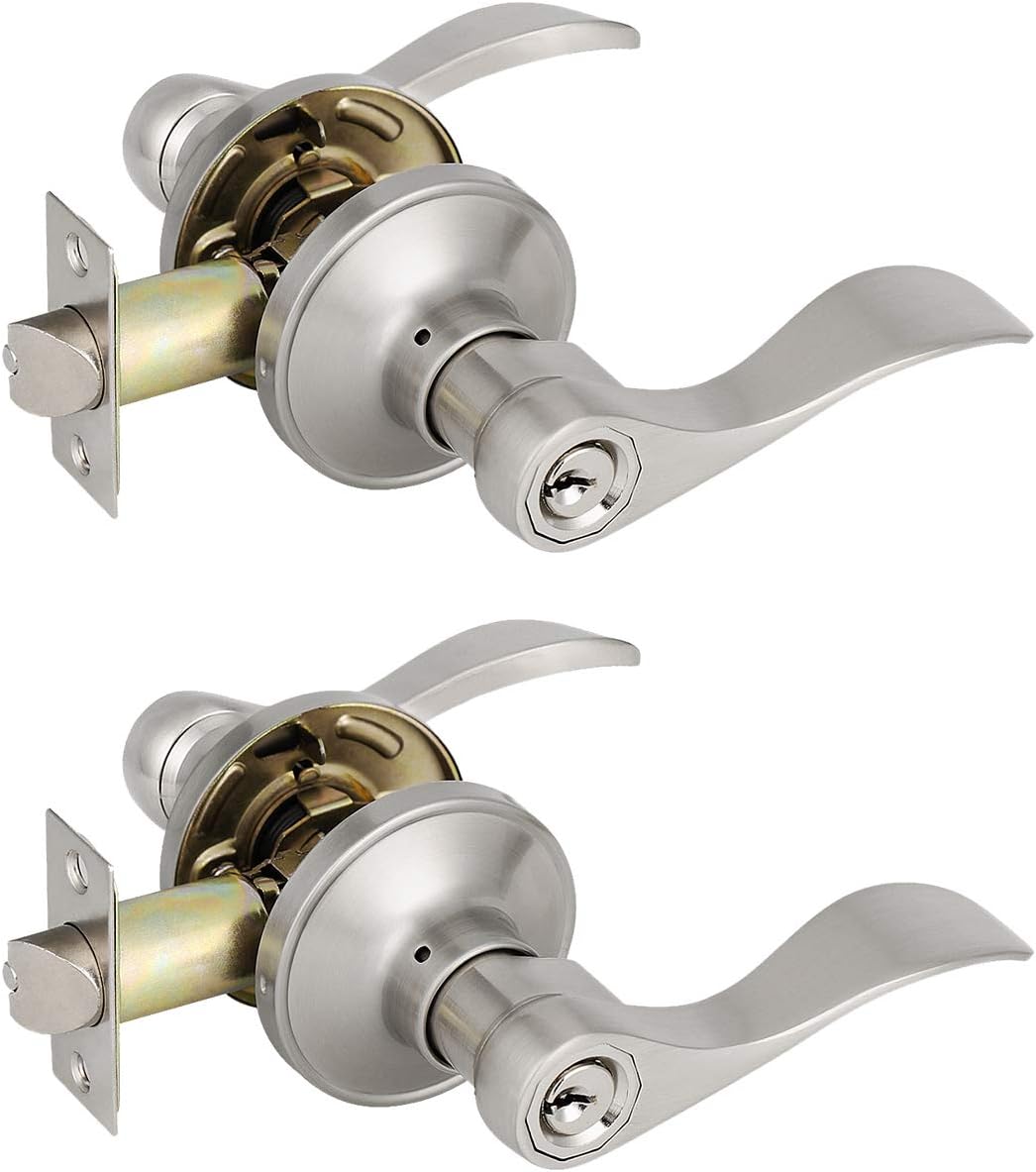 6 Pack Non-Locking Satin Nickel Door Lever Set U615877