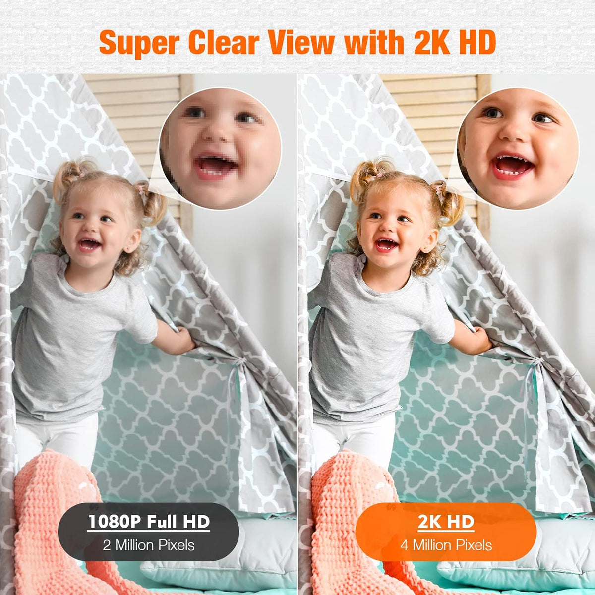 2K Security Camera with Night Vision, 2-Way Audio, Pack of 2 R36633
