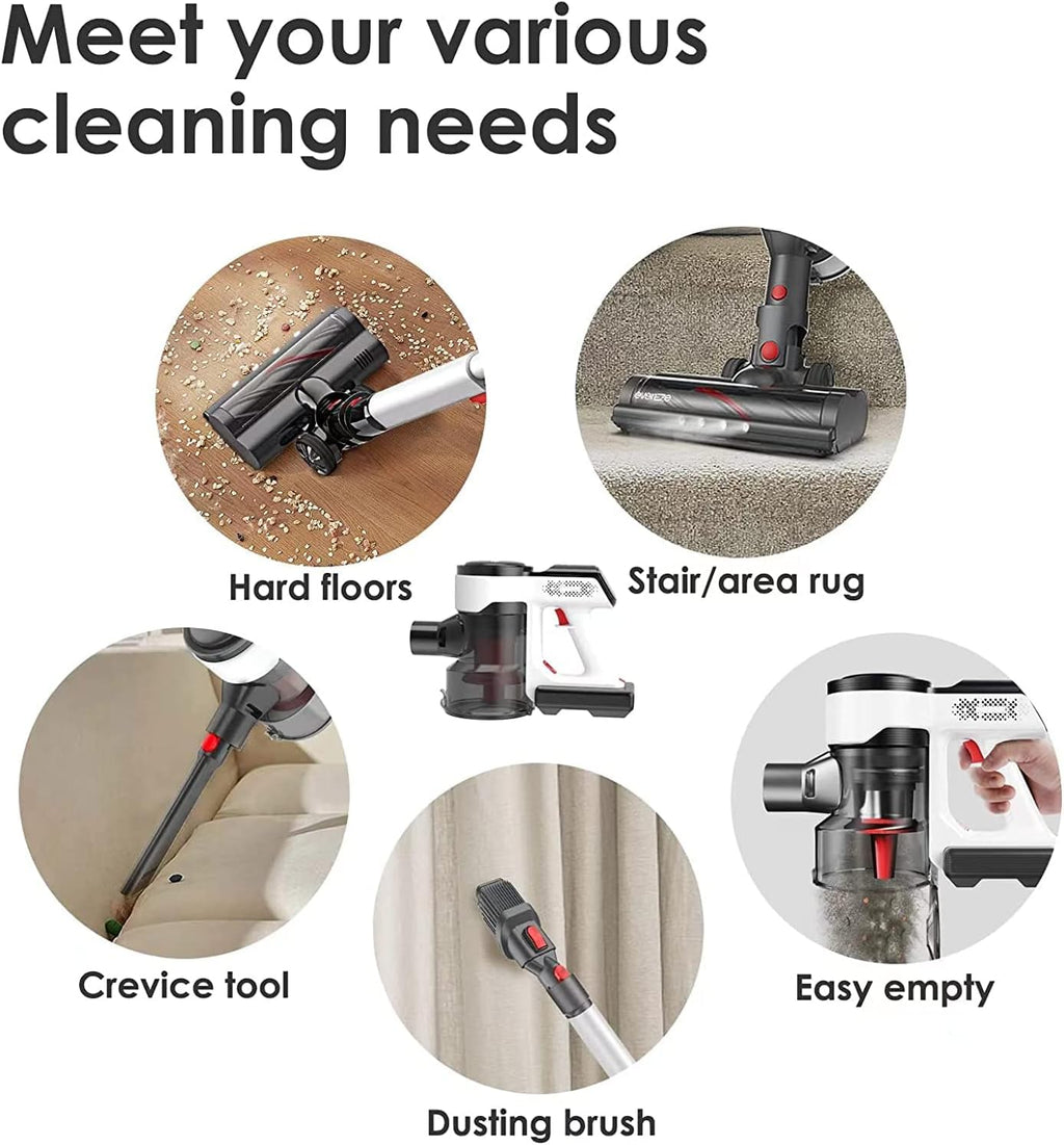 Cordless Stick Vacuum with 25kPa Suction, 50 Mins Runtime, 4 in 1 Lightweight Q316