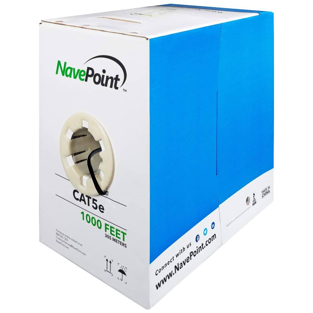 Cat5e 1000ft UTP Solid 24AWG Black Network Ethernet Bulk Wire L886317
