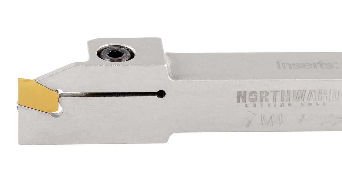 3/8'' by 1/2'' Heavy Duty Indexable Grooving/Parting Holder with Gtn-2 Tin Coated Carbide Insert S154244
