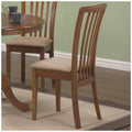 Brown & Beige Fabric Dining Side Chair Set of 2 J494