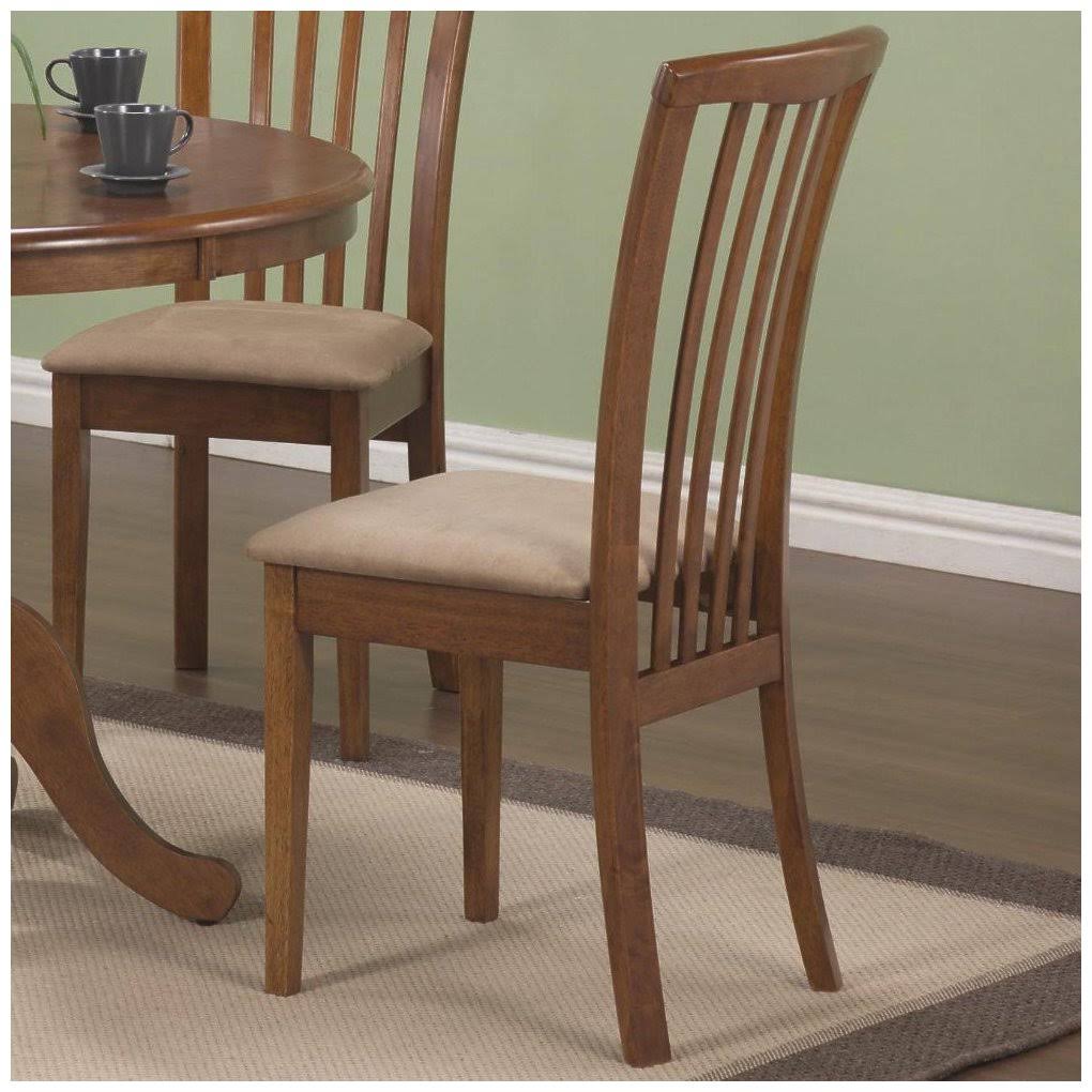 Brown & Beige Fabric Dining Side Chair Set of 2 J494