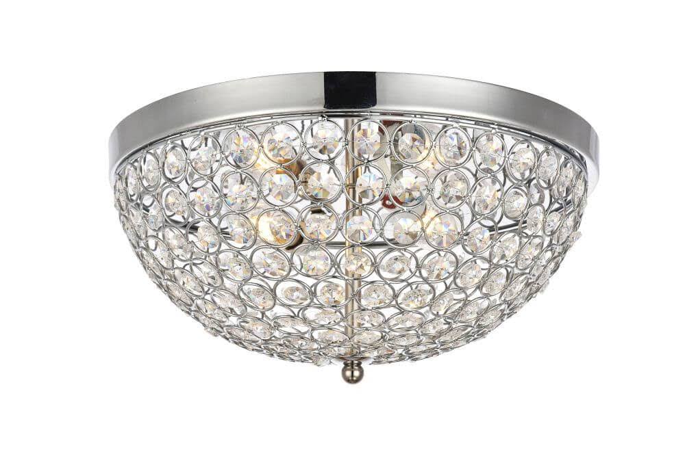 3 Light Crystal Chrome Flush Mount K6652