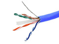 Solid 550Mhz F/UTP CMR Riser Rated Pure Bare Copper 23AWG 500ft Blue Ethernet Bulk Cable M617858