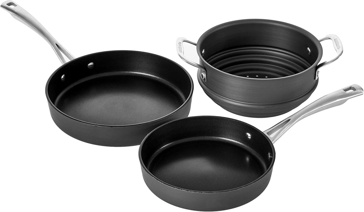 Conical Hard Anodized Cookware Set, Black I652