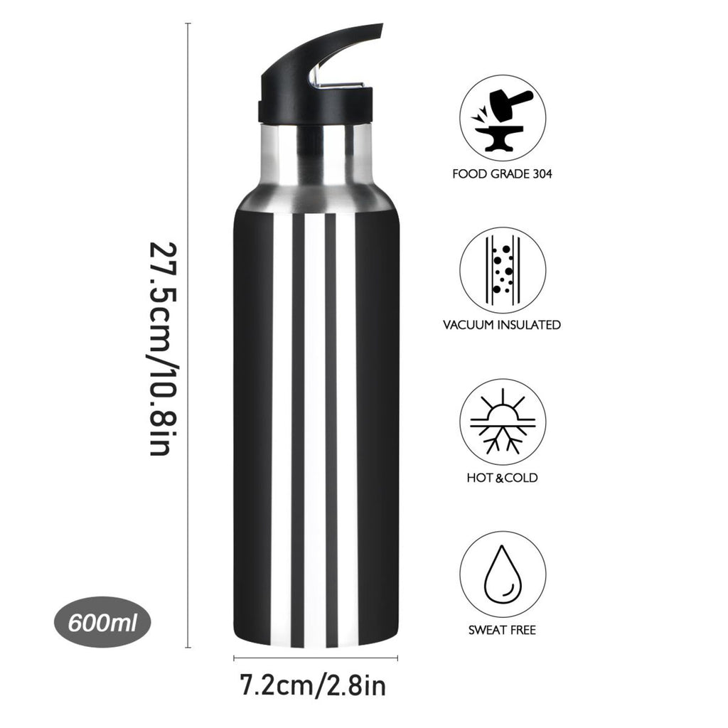20 OZ Vacuum Insulated Stainless Steel Water Bottle with Straw Lid T74072