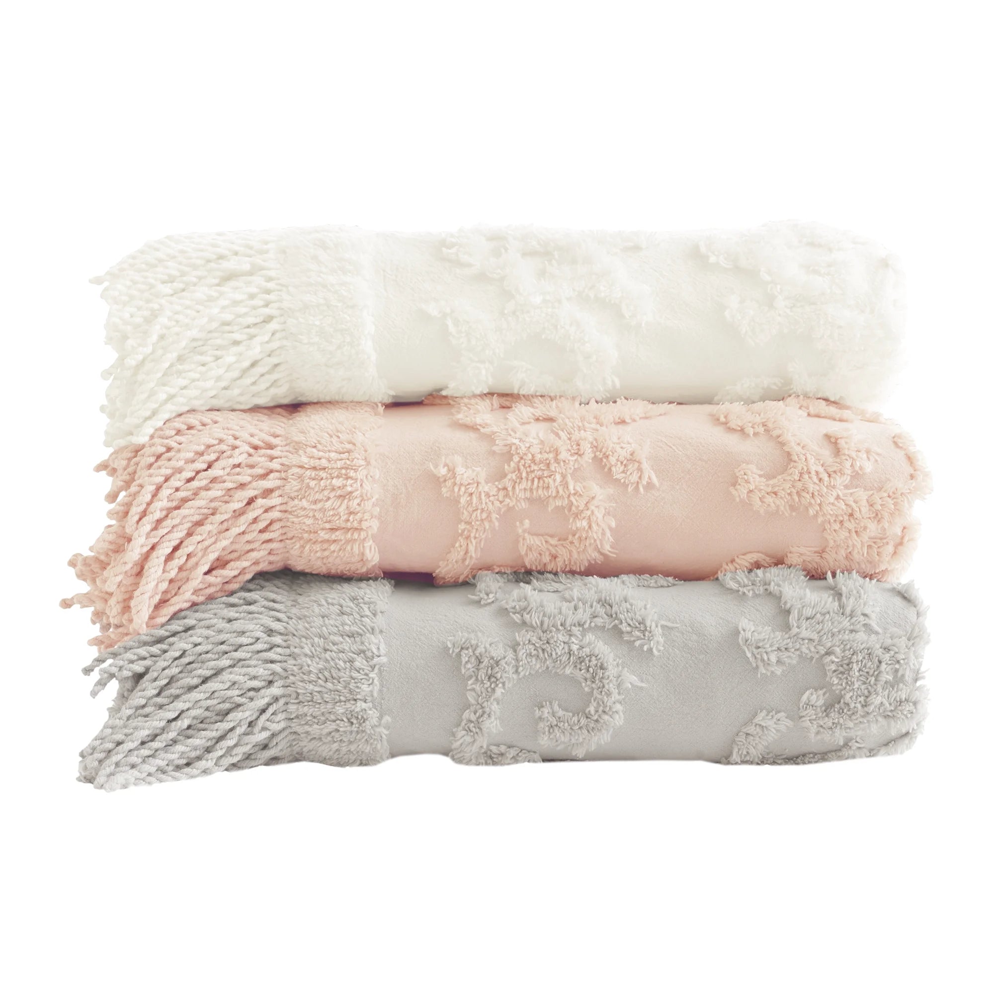 Off-White Chenille Tufted Throw, 50" x 60" G1846