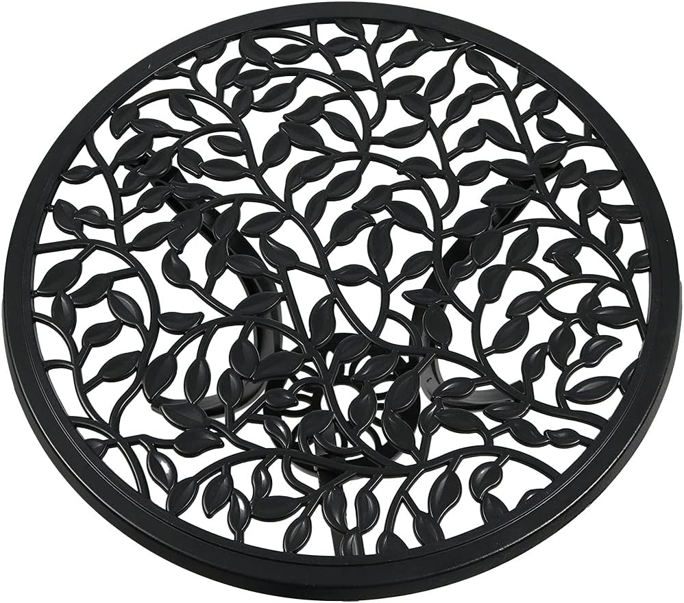 3-Piece Black Outdoor Cast Aluminum Patio Bistro Set P276