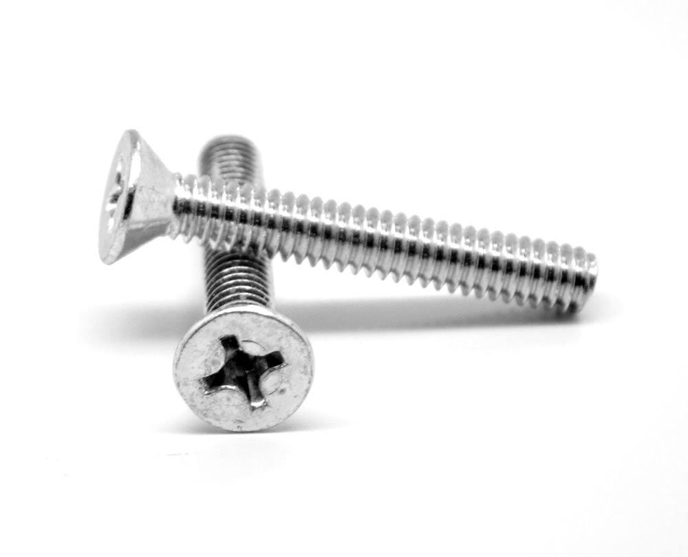 10-32 x 2 1/4 ft Fine Thread Machine Screw Phillips Flat Head Low Carbon Steel Zinc Plated Pk 1200 C9858