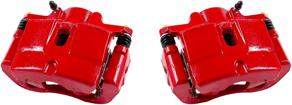Red Powder Coated Semi-Loaded Caliper Assembly Pair Set V20820