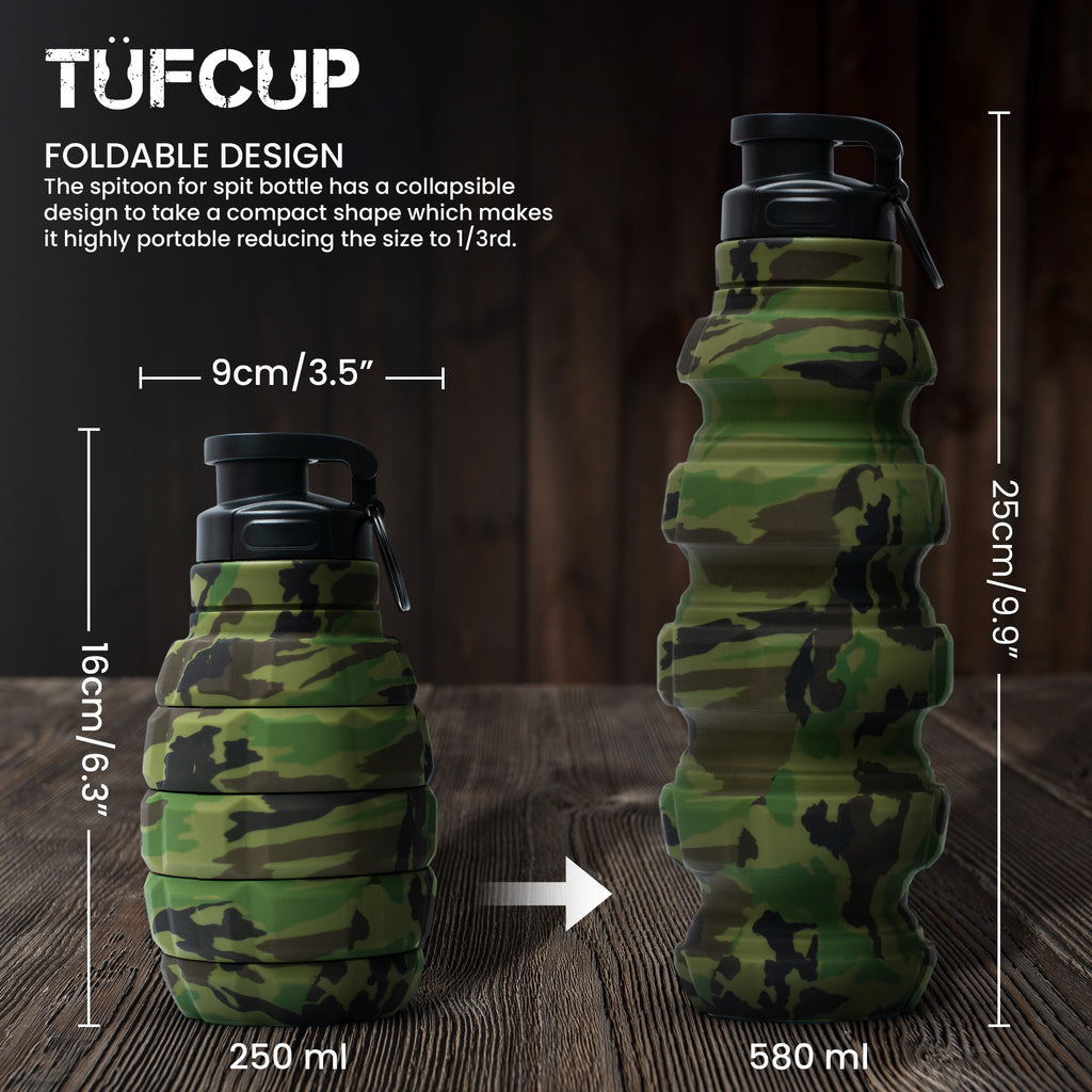 Green Camo Collapsible Spill Resistant Silicone Spit Cup with Lid J99201