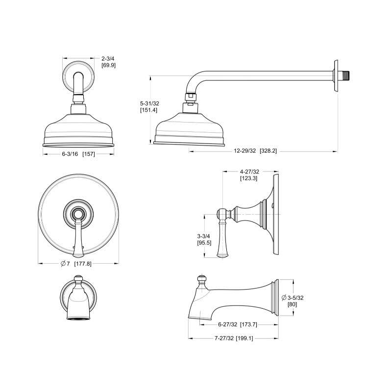 Tuscan Bronze Tub and Shower Trim Package O64800